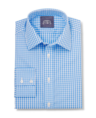 Men's Oswald blue and white gingham made-to-measure shirt