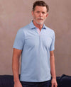 Pale Blue Cotton Pique Short Sleeve Polo Shirt
