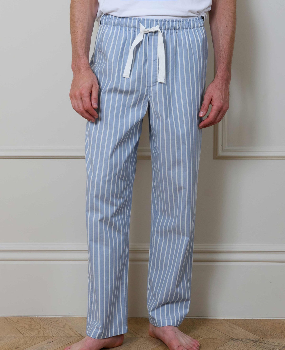 Blue Cotton Check Stripe 2 Pack Lounge Pants