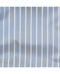 Men's Pale Blue Cotton Twill Wide Stripe Lounge Shorts fabric detail