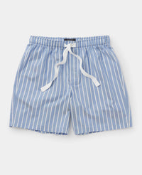 Men's Pale Blue Cotton Twill Wide Stripe Lounge Shorts mannequin