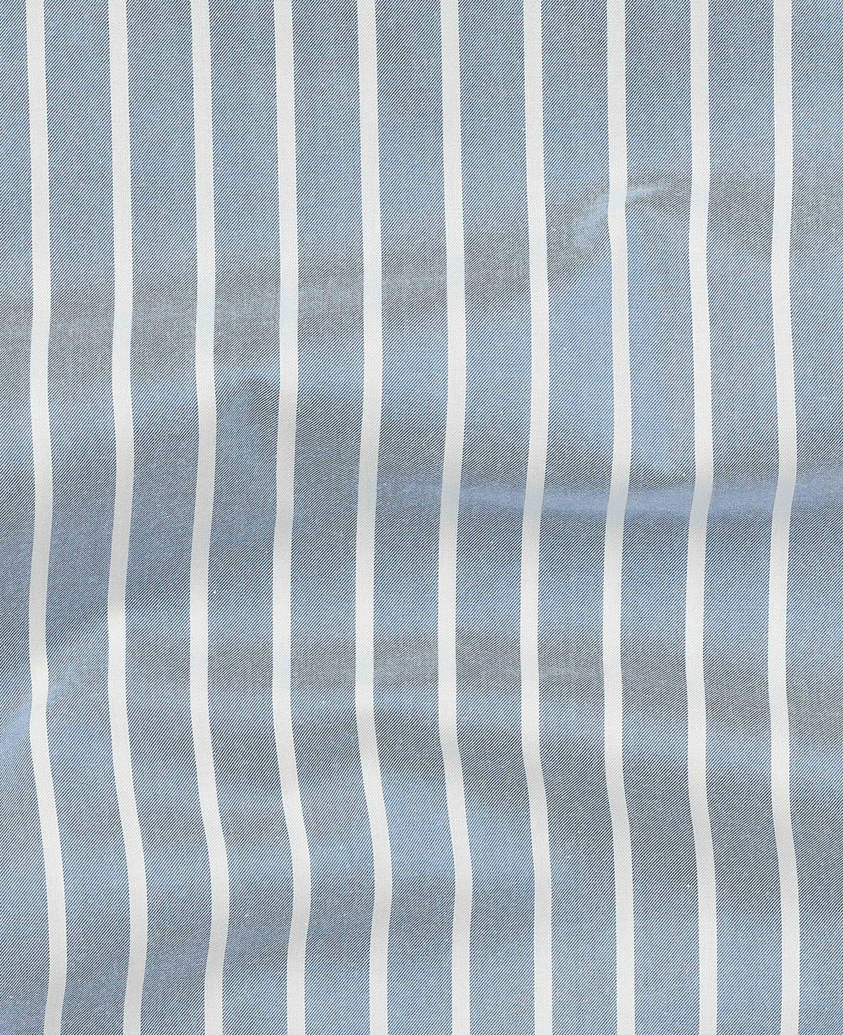 Men's Pale Blue Cotton Twill Wide Stripe Pyjamas fabric detail