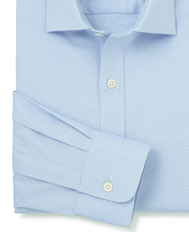 Pale Blue Stretch Cotton Slim Fit Formal Shirt - Single Cuff