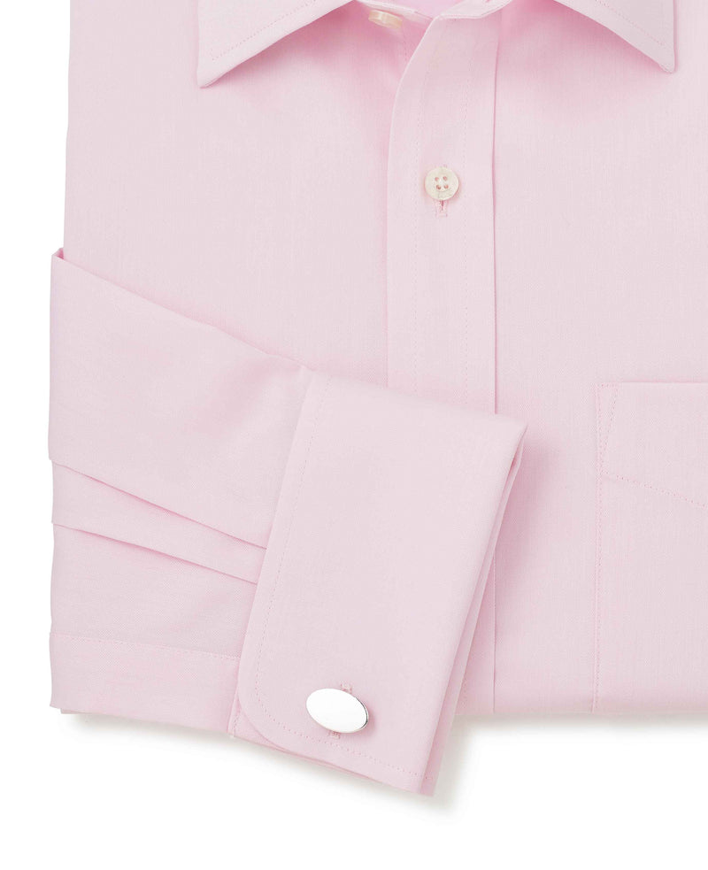 Pale Pink Fine Twill Classic Fit Shirt - Cuff Detail - 1363PNK