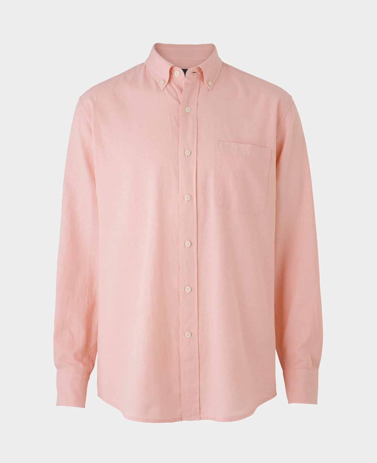 Men's Peach Linen Cotton Classic Fit Button-Down Casual Shirt mannequin