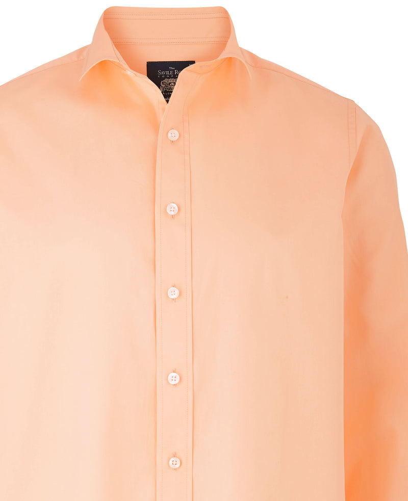 Peach Twill Slim Fit Shirt in Shorter Length - Chest Detail - 1398PCH