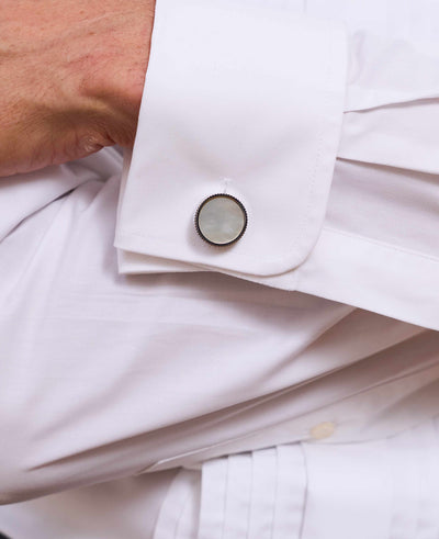 Pearl Rhodium-Plated Cufflinks