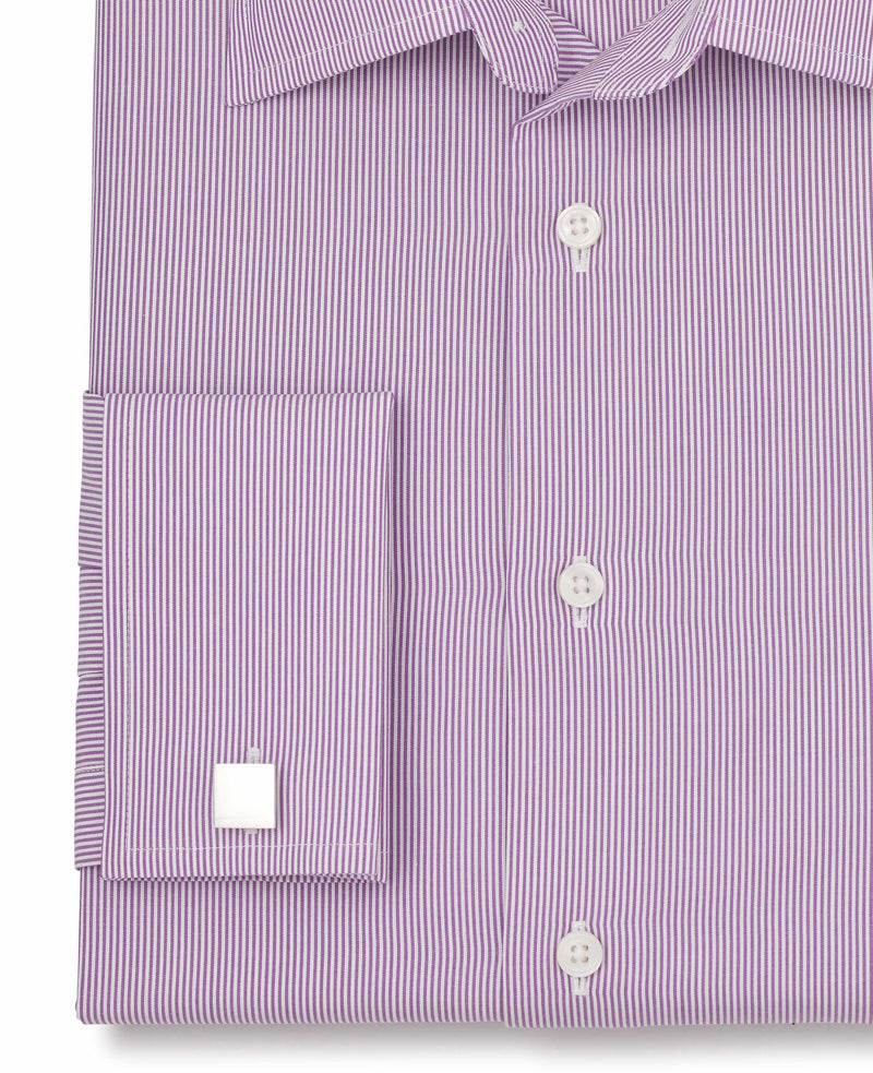 Piers Lilac Fine Bengal Made To Measure Shirt Cuff Detail