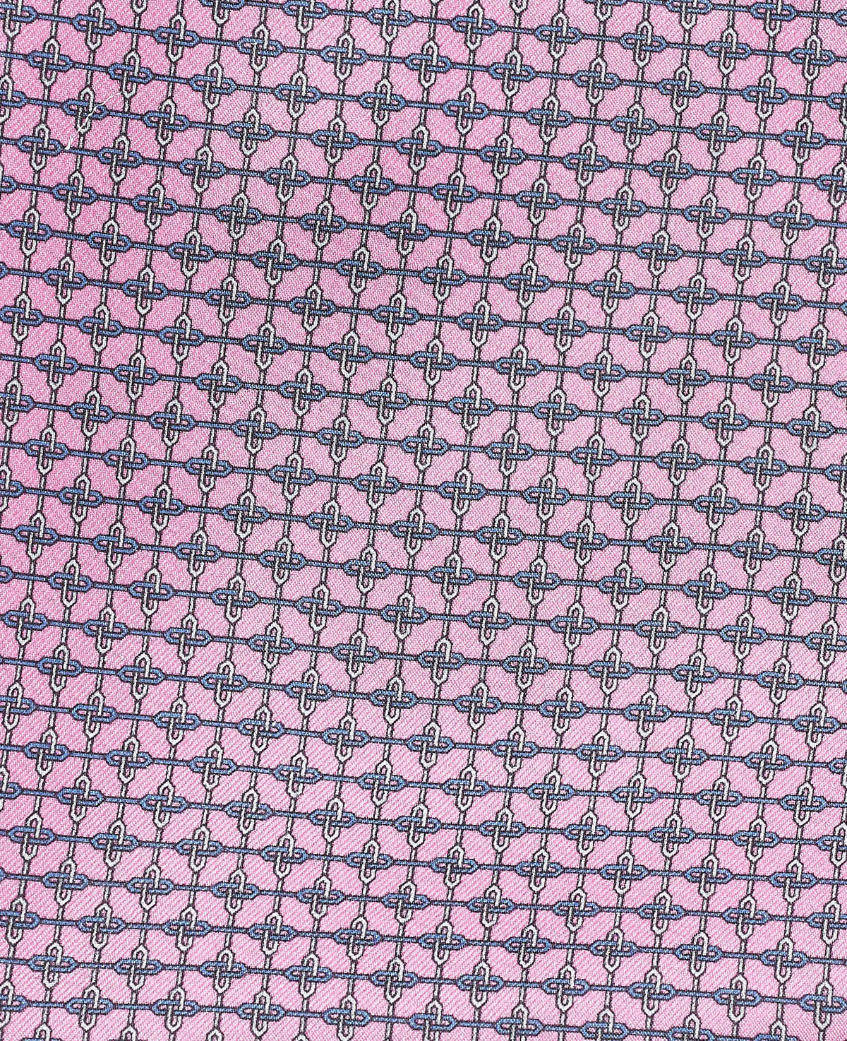Men's Pink Chain Silk Pocket Square fabric detail