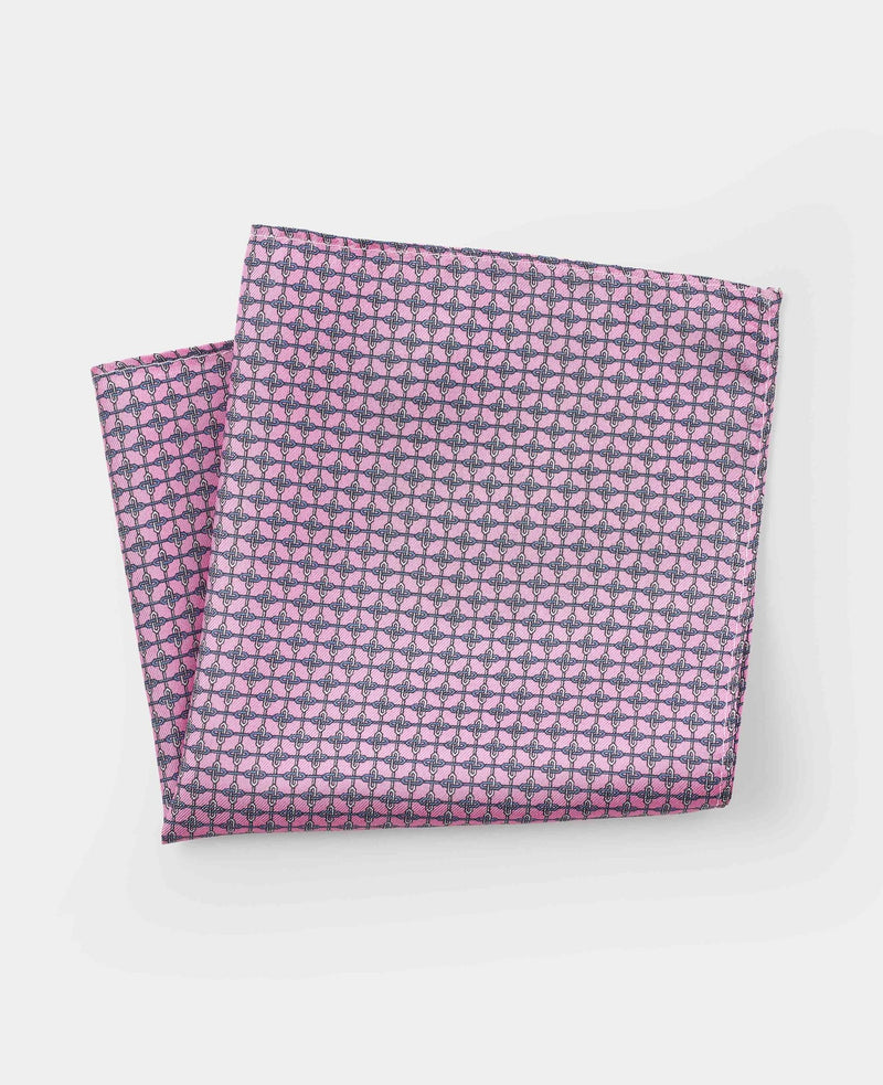 Pink Chain Silk Pocket Square