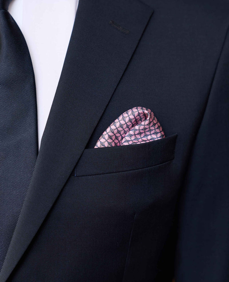 Pink Chain Silk Pocket Square
