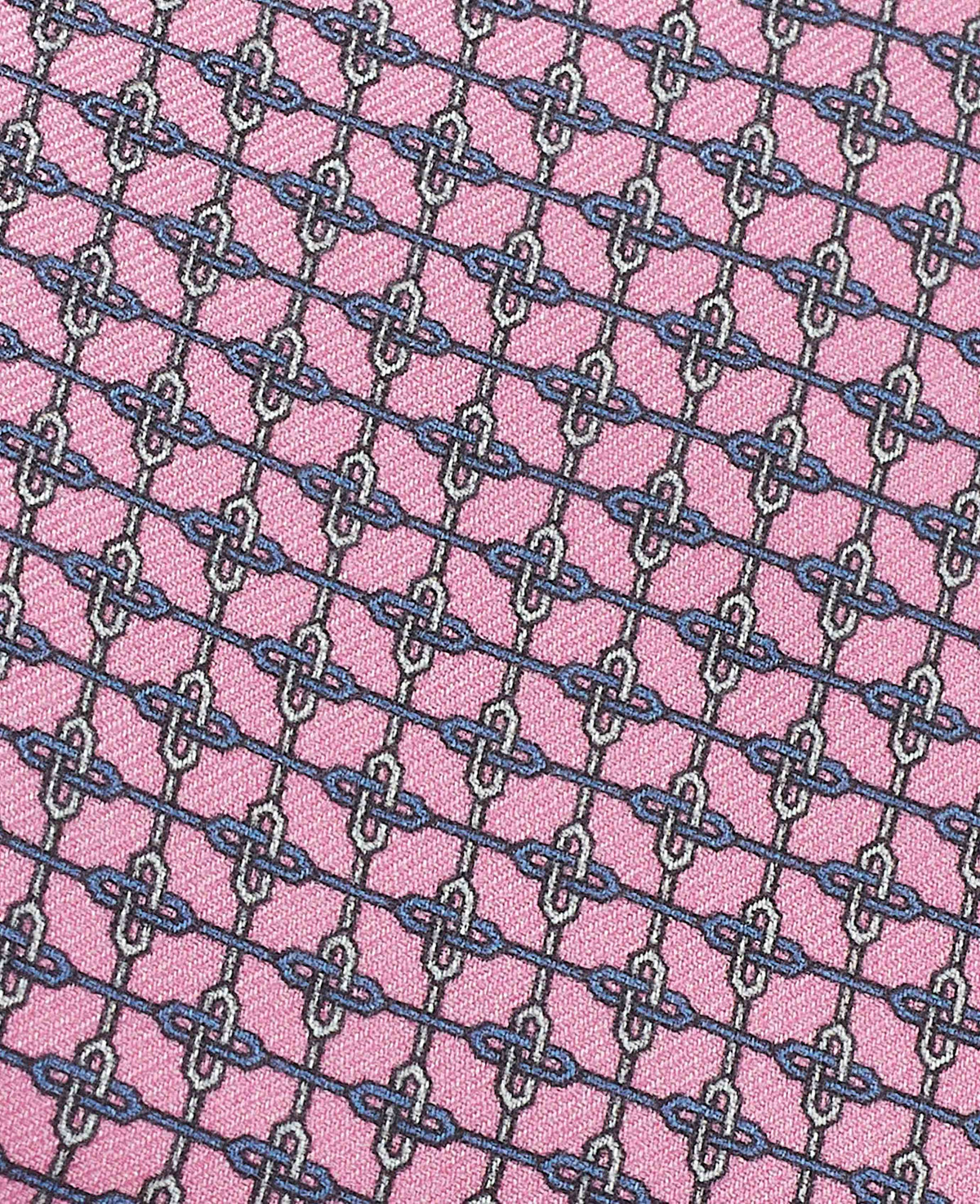 Men's Pink Chain Silk Tie fabric detail