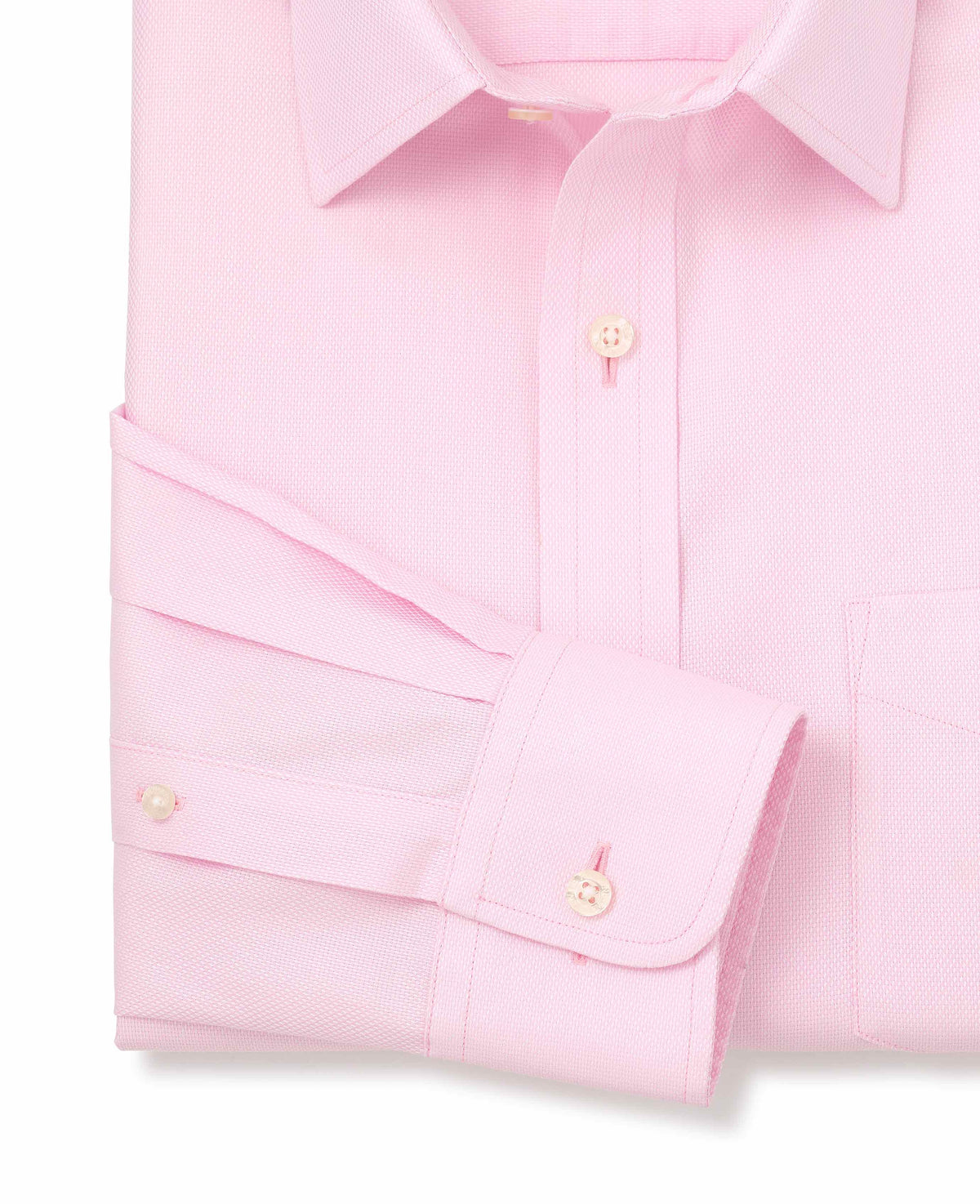 pink cotton classic fit non iron shirt single cuff 2038pnk No Tie detail