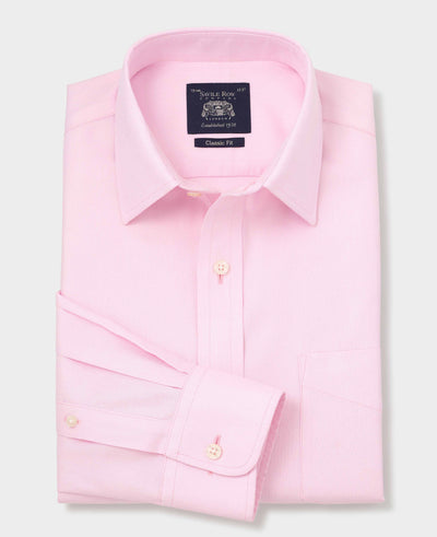 pink cotton classic fit non iron shirt single cuff 2038pnk No Tie grey