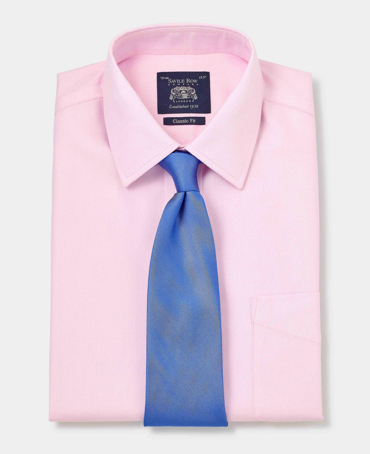 pink cotton classic fit non iron shirt single cuff 2038pnk Tie grey