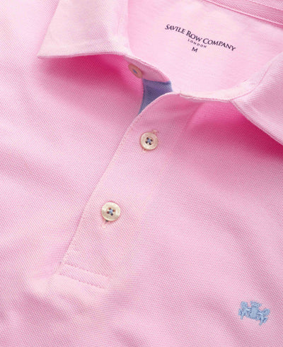 Pink Cotton Pique Short Sleeve Polo Shirt