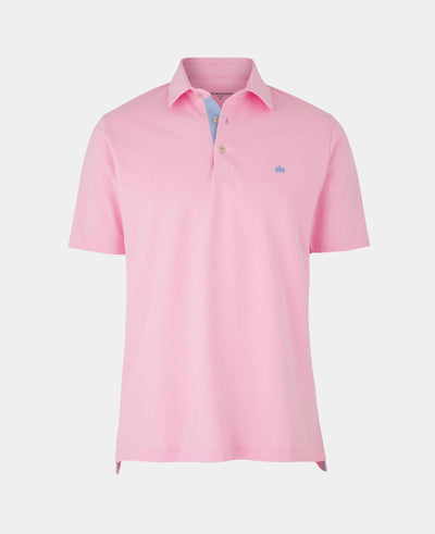 Pink Cotton Pique Short Sleeve Polo Shirt