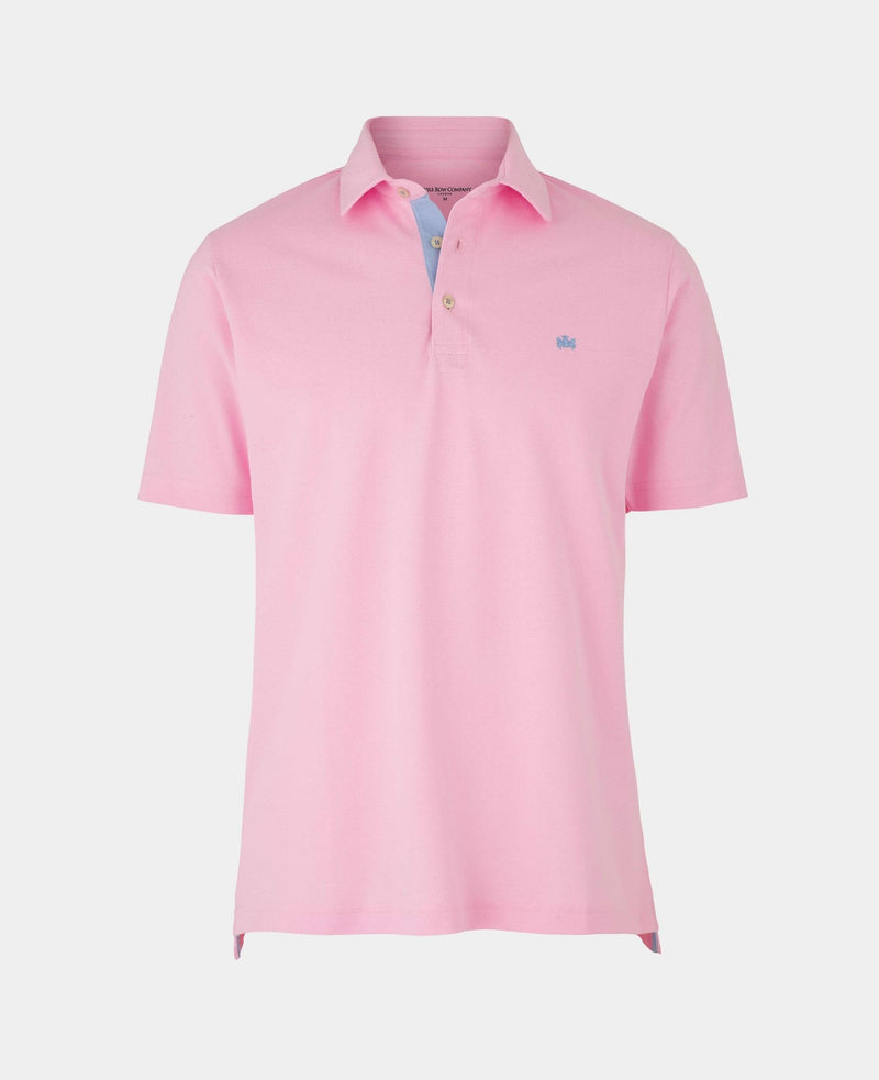Pink Cotton Pique Short Sleeve Polo Shirt