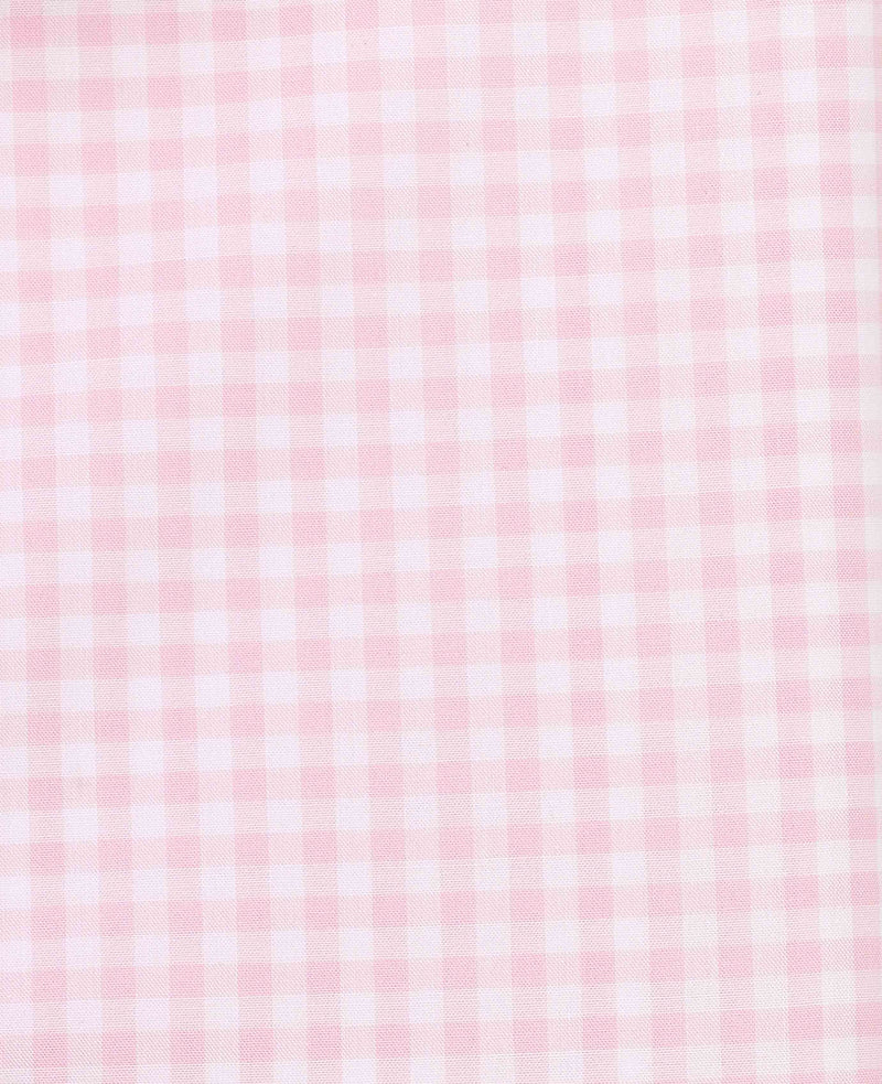 Pink Cotton Poplin Gingham Check Classic Fit Formal Shirt - Single Cuff