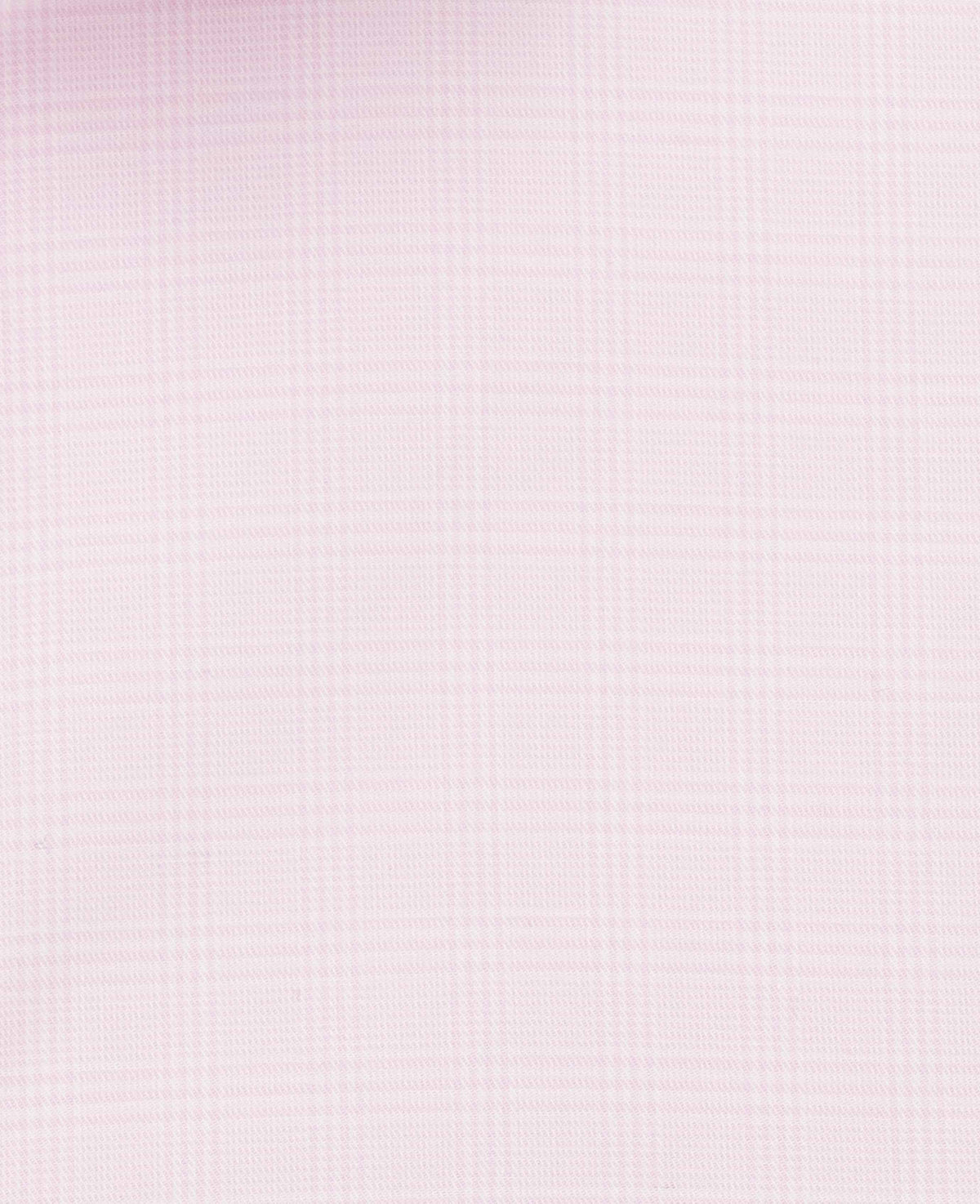 Pink Cotton Twill Prince of Wales Check Formal Shirt - Single Cuff
