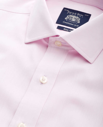 pink cotton twill slim fit non iron shirt single cuff 2039pnk Detail