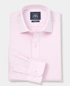 Pink Cotton Twill Slim Fit Non-Iron Shirt - Single Cuff