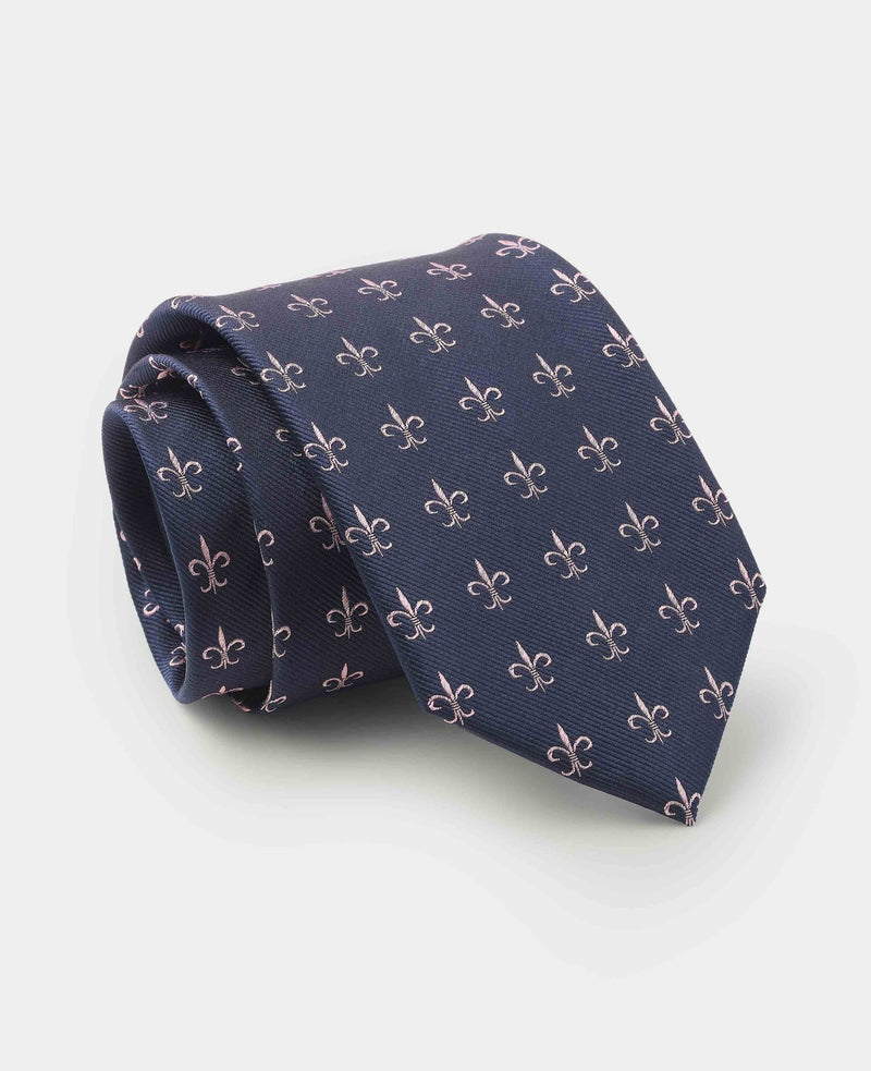 Pink Fleur De Lys Silk Tie