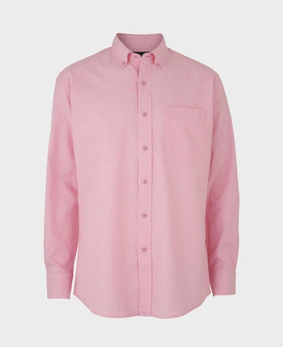 Pink Linen Cotton Classic Fit Button-Down Casual Shirt
