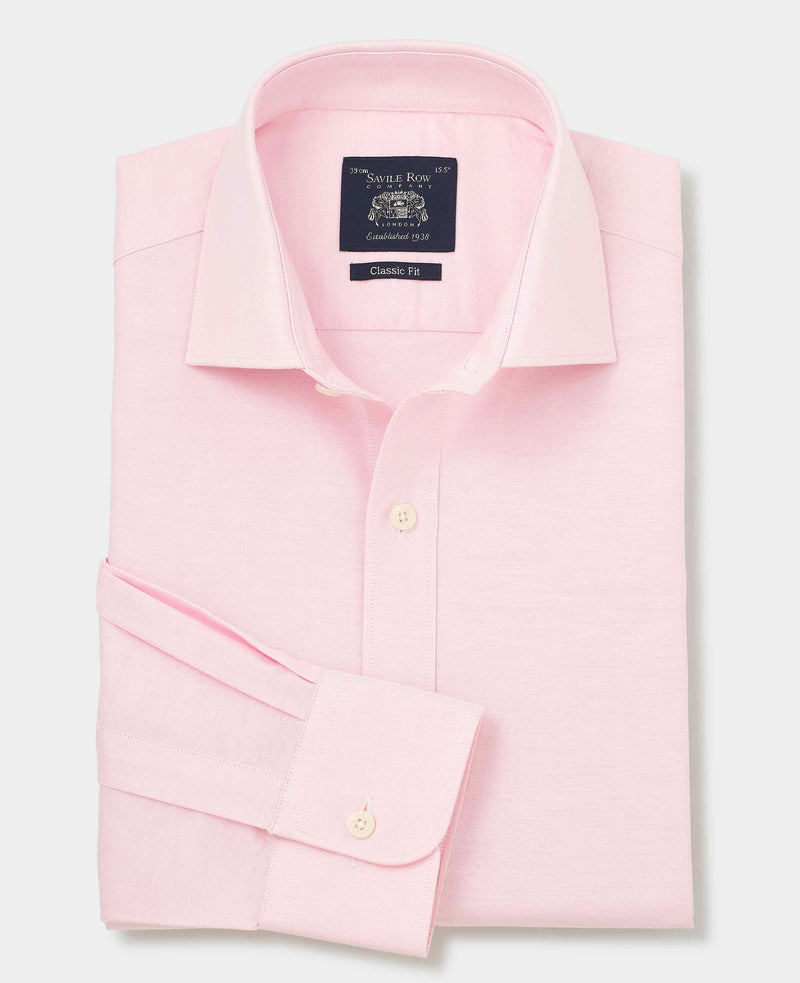 Pink Pinpoint Cotton Classic Fit Formal Shirt - Single Cuff