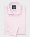 Pink Prince of Wales Check Cotton Twill Classic Fit Formal Shirt - Single Cuff