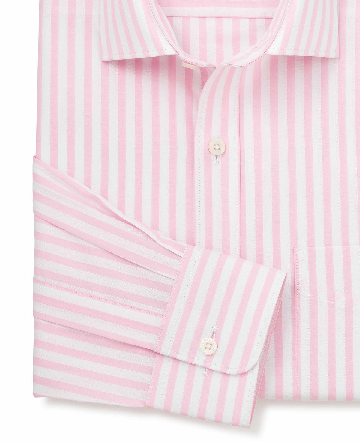 Pink Stripe Cotton Poplin Classic Fit Formal Shirt - Single Cuff