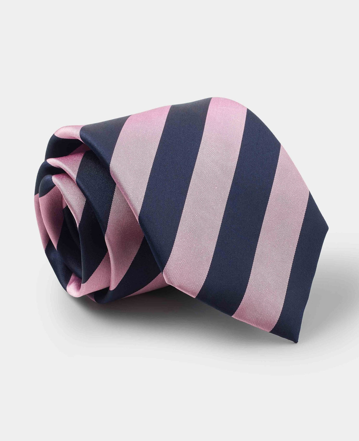 Men's Pink Stripe Silk Tie rolled up