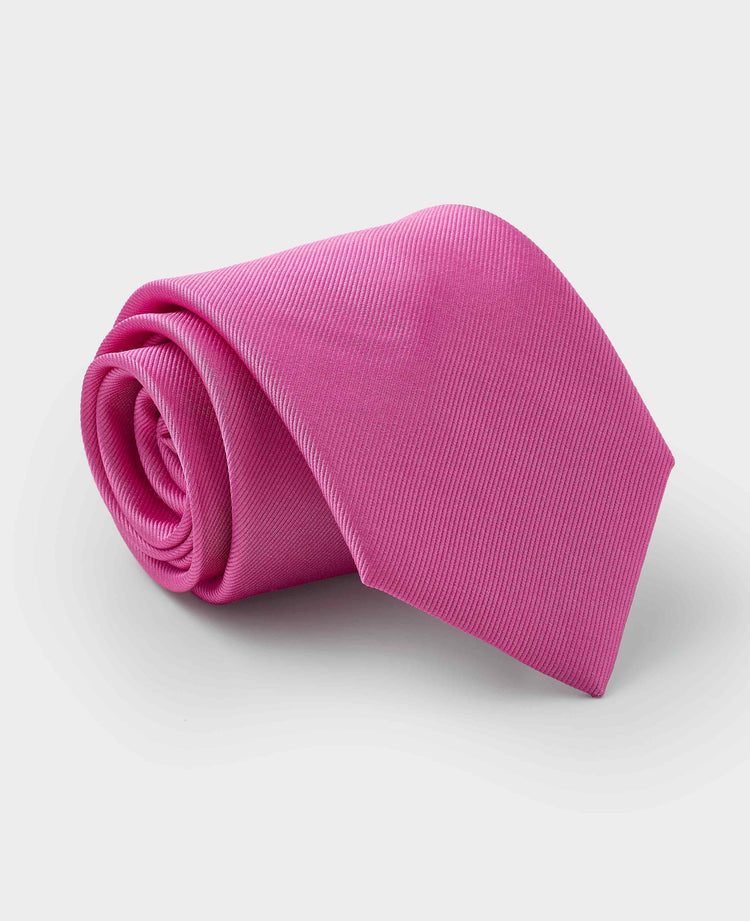 Men's Twill Silk Tie in Bright Pink