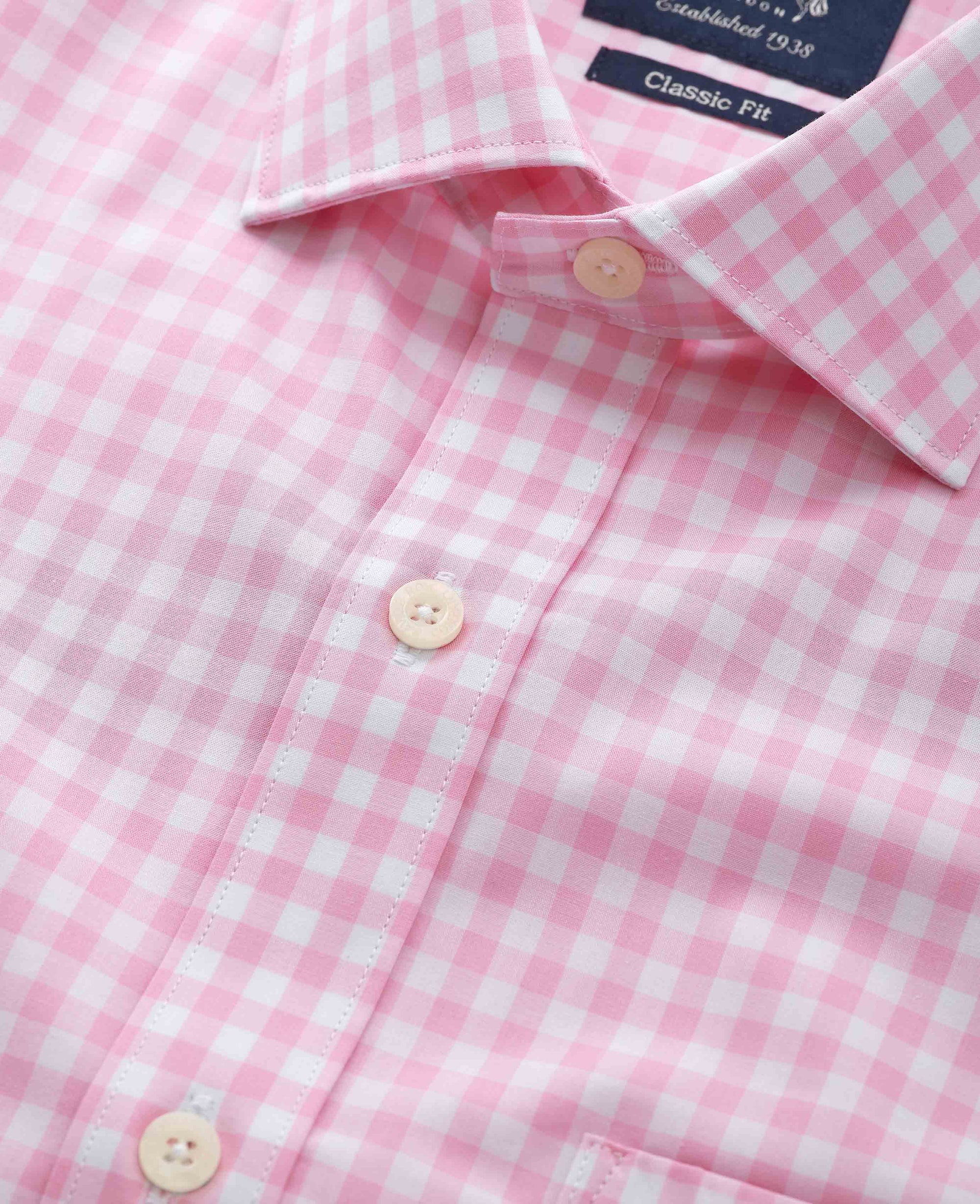 mens pink check dress shirt Leeward Dress Shirt
