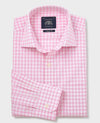 Pink White Cotton Gingham Check Classic Fit Formal Shirt - Single Cuff