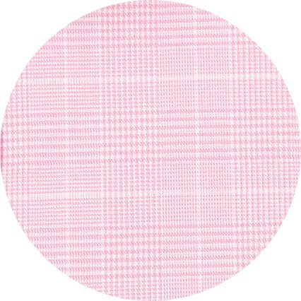 Men's Pink White Cotton Prince of Wales Check Slim Fit Formal Shirt With Double Cuff fabric swatch