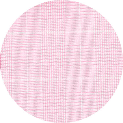 Men's Pink White Cotton Prince of Wales Check Slim Fit Formal Shirt With Double Cuff fabric swatch
