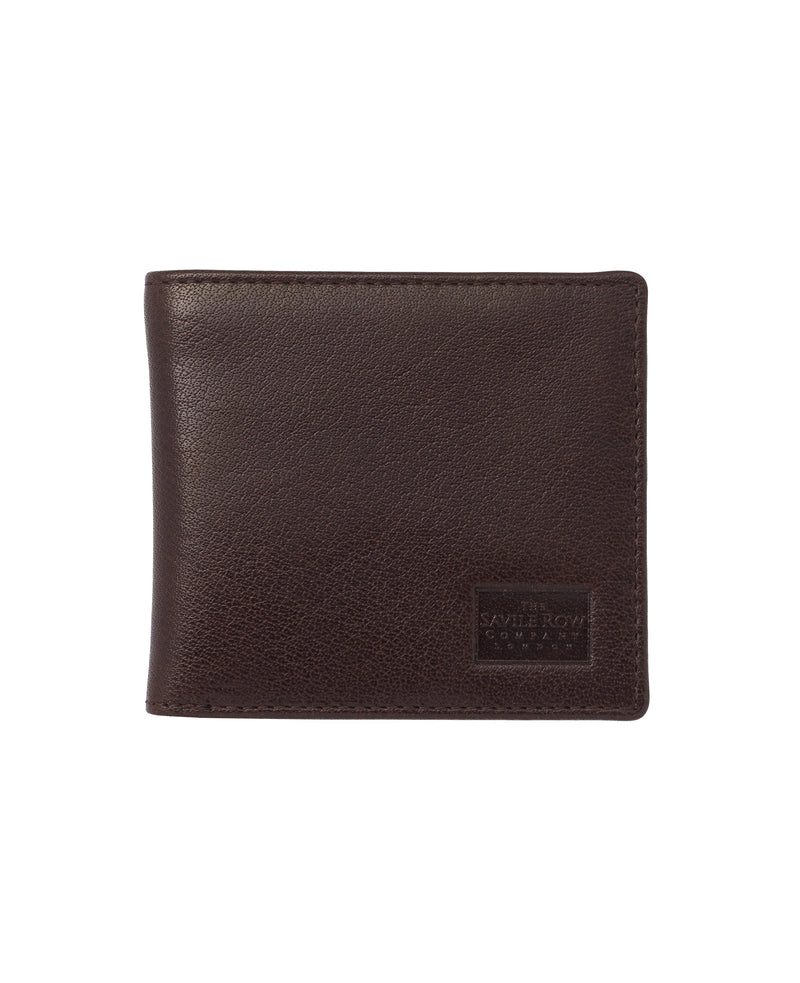 Men's Plain Chocolate Brown Leather 6-Card