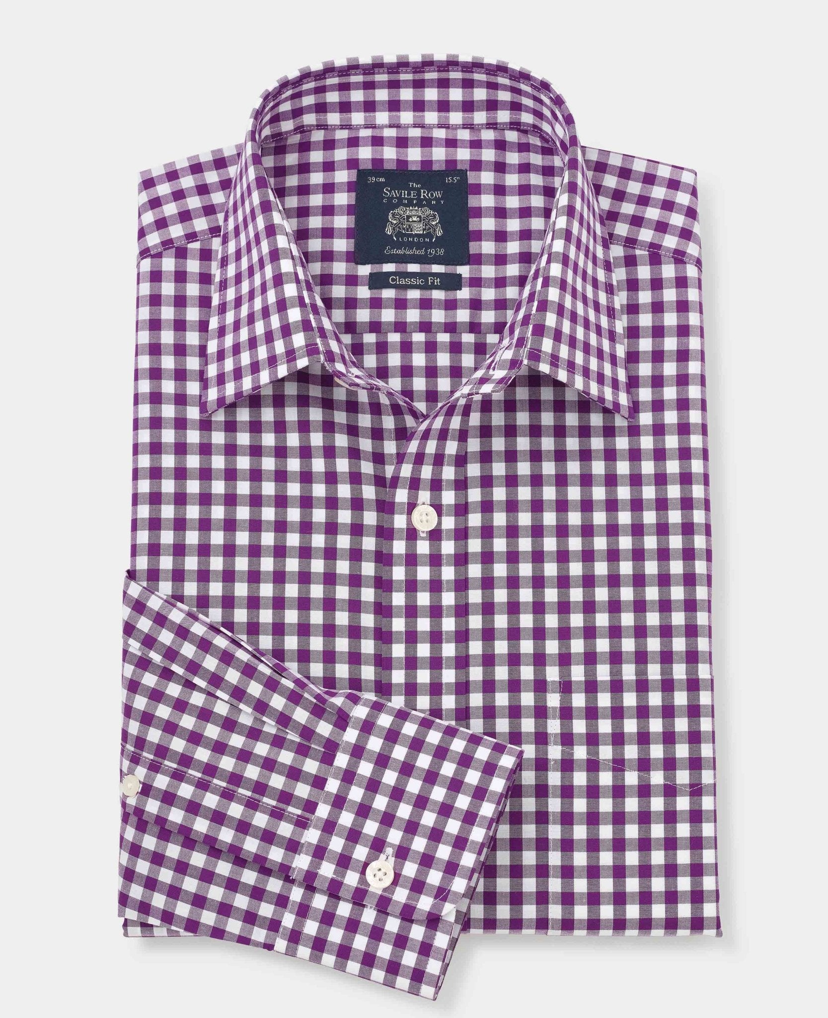 purple checkered dress shirt Maxwell in Purple Check Shirt, 15 34/35