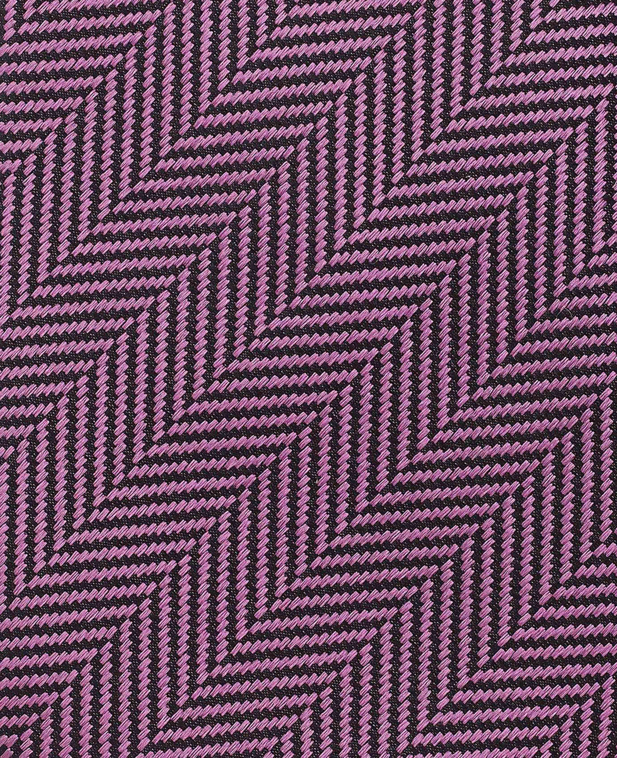 Men's Purple Herringbone Seven Fold Silk Tie fabric detail