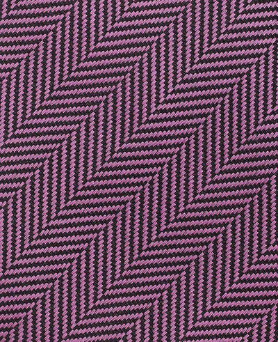 Men's Purple Herringbone Seven Fold Silk Tie fabric detail