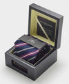 Purple Silk Striped Tie in Gift Box