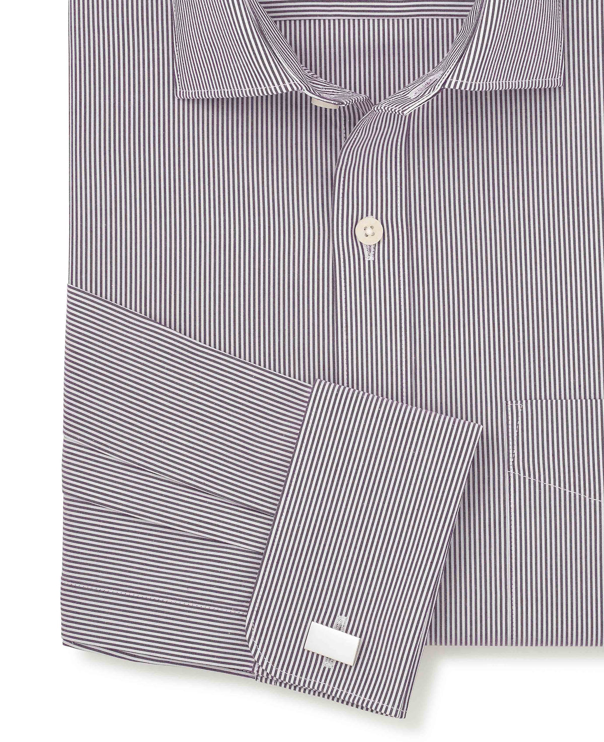 Purple Stripe Cotton Poplin Classic Fit Formal Shirt - Double Cuff
