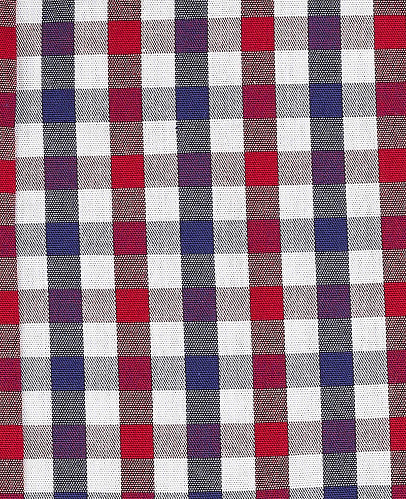 Red Blue Poplin Gingham Check Slim Fit Casual Shirt