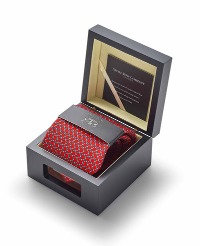Red Chain Print Silk Tie in Gift Box