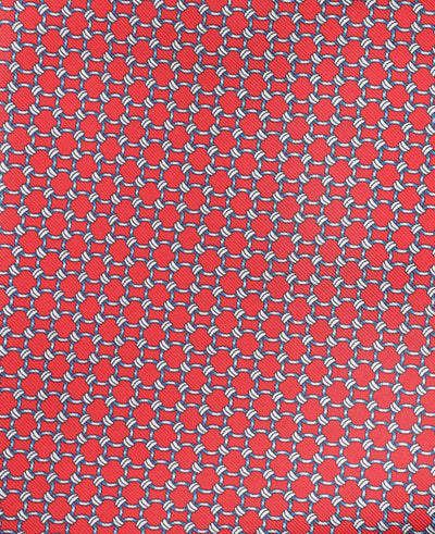 Red Chain Silk Pocket Square