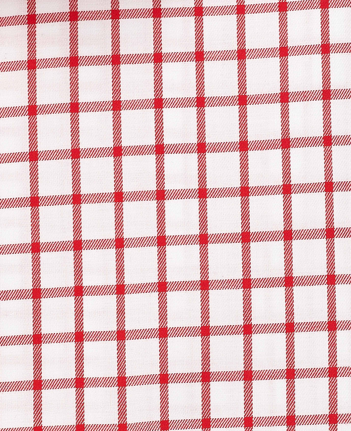 Red Check Cotton Twill Classic Fit Formal Shirt - Single Cuff