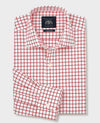 Red Check Cotton Twill Classic Fit Formal Shirt - Single Cuff