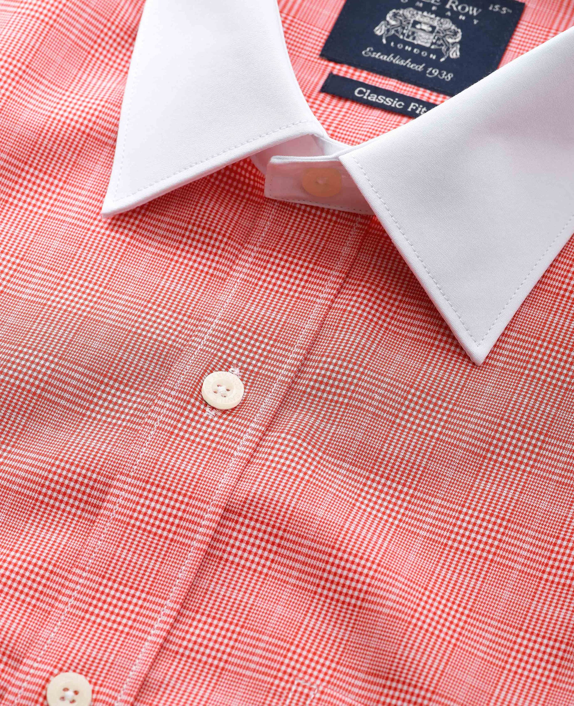 red dress shirt white collar Elegant Men's Button Down Two Tone French Convertible Red Dress Shirt (Medium 15-15.5 32/33) at Amazon Men's Clothing store