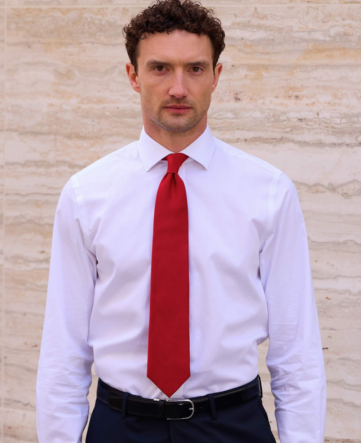 Red Fine Twill Silk Tie